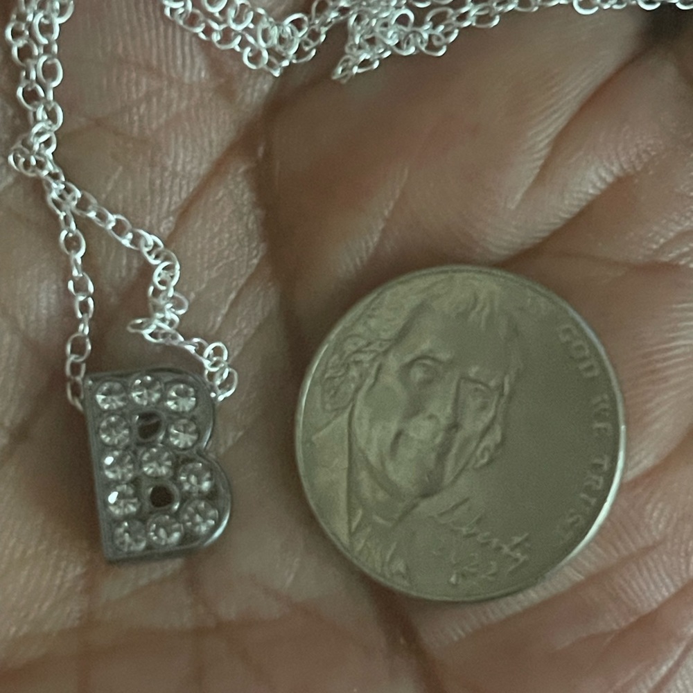 Necklace Pendant Initial (“B”) Iced-Out - Picture 3 of 4